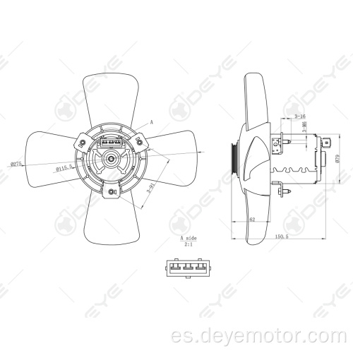 Ventilador de refrigeración del radiador para COUPE VW CARAT PASSAT